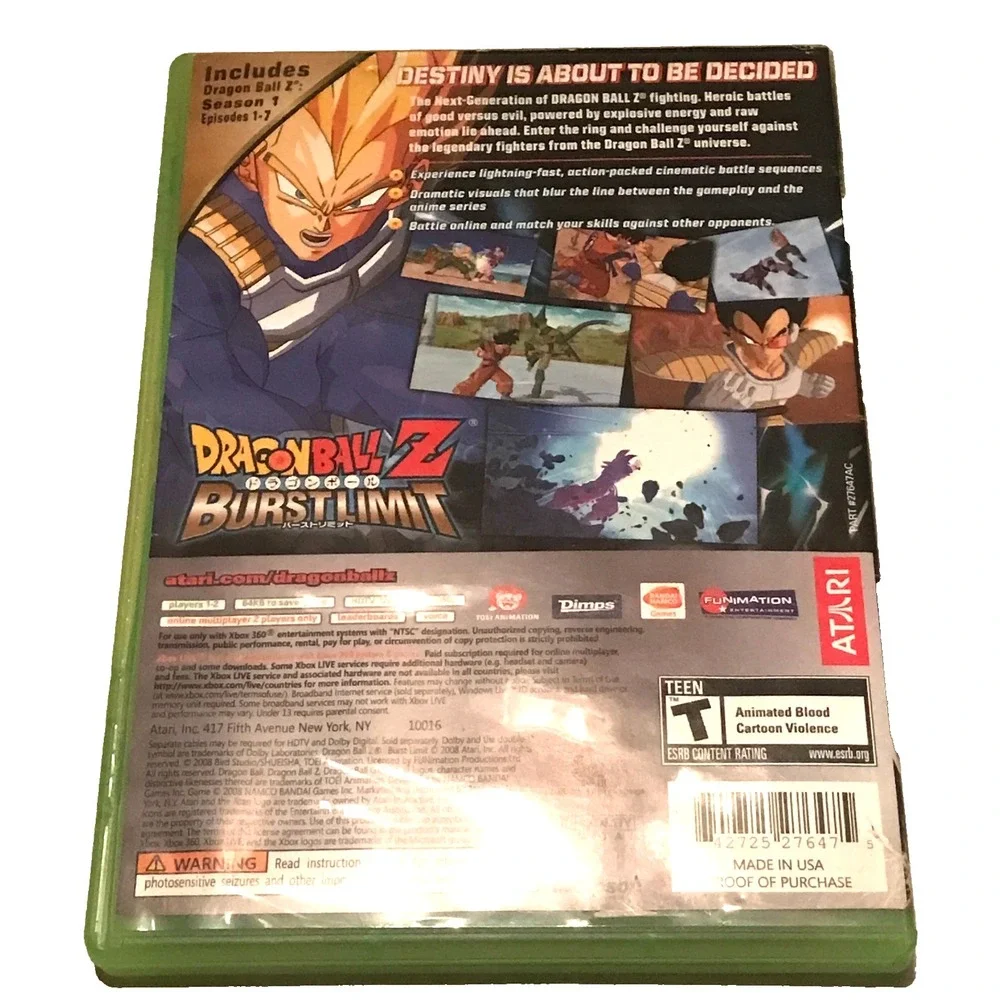 Dragon Ball Z: Burst Limit (Microsoft Xbox 360) -Bonus DVD with Manual
